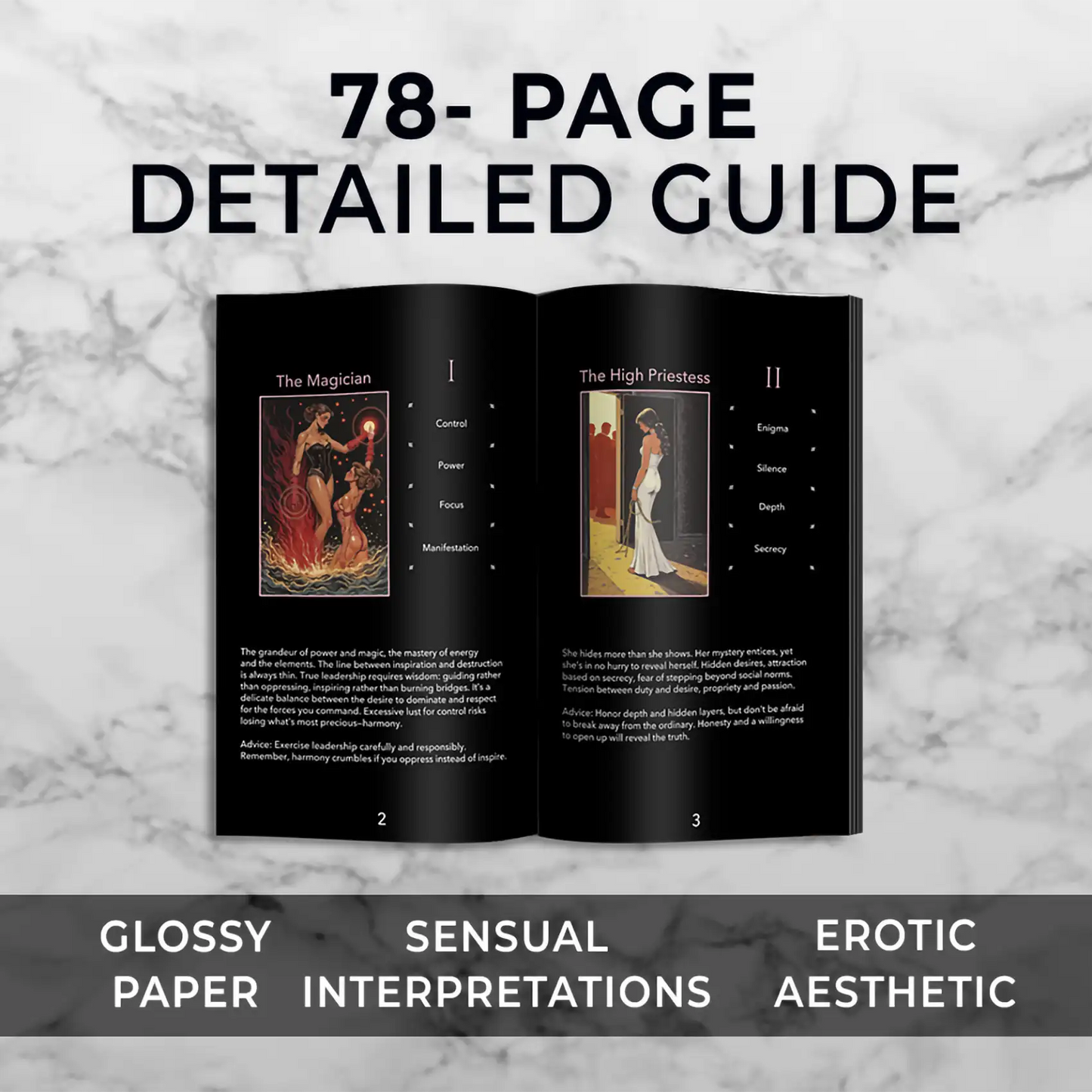 Les Fantaisie d’Amour (Tarot-Manara, 78 cards, Gold Metallic Foil, Black EDGE, Linen Finish)