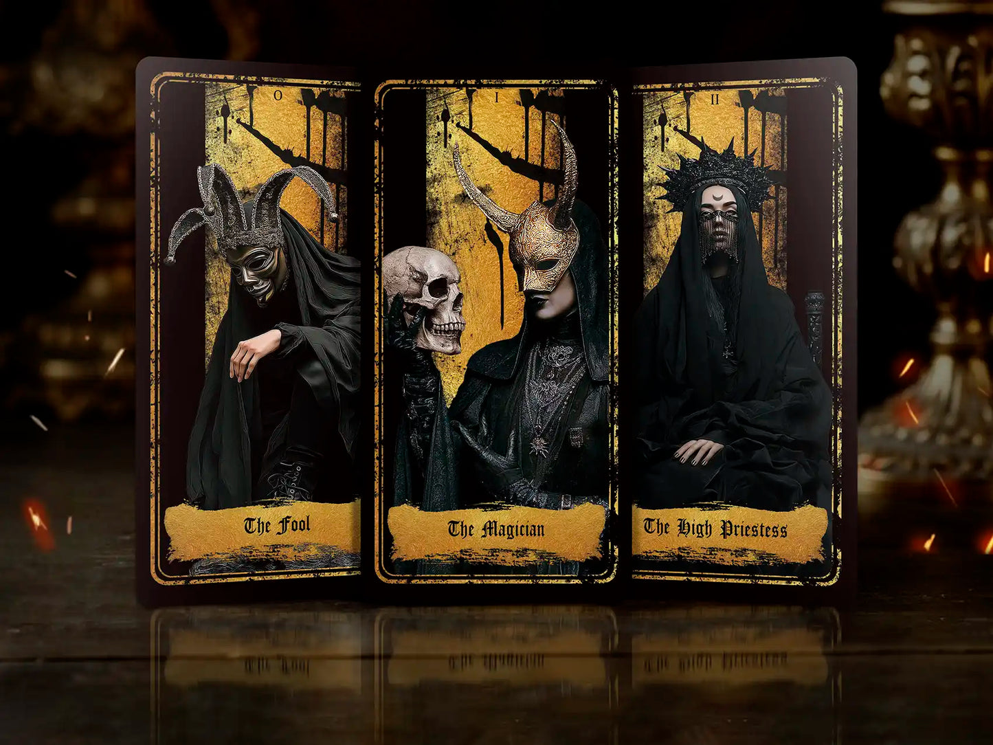 Persona Obscura (Tarot Rider–Waite, 78 Cards, Velvet & Gold Finish, Gilded Edges, Anti‑Scratch Cardstock)
