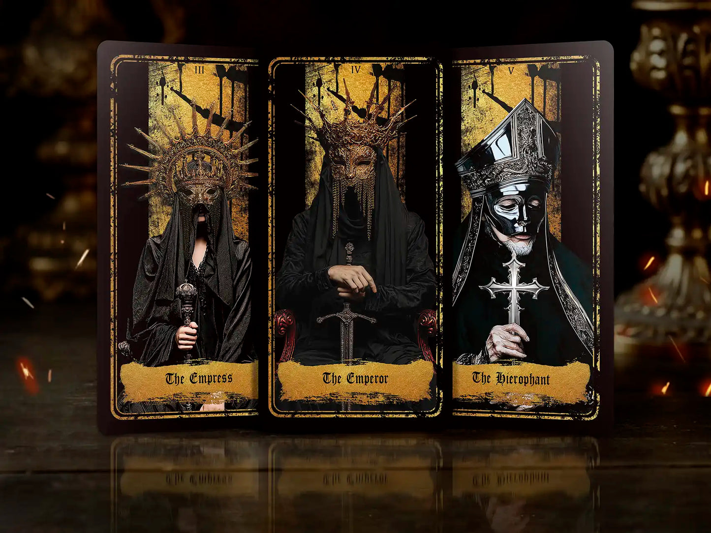 Persona Obscura (Tarot Rider–Waite, 78 Cards, Velvet & Gold Finish, Gilded Edges, Anti‑Scratch Cardstock)