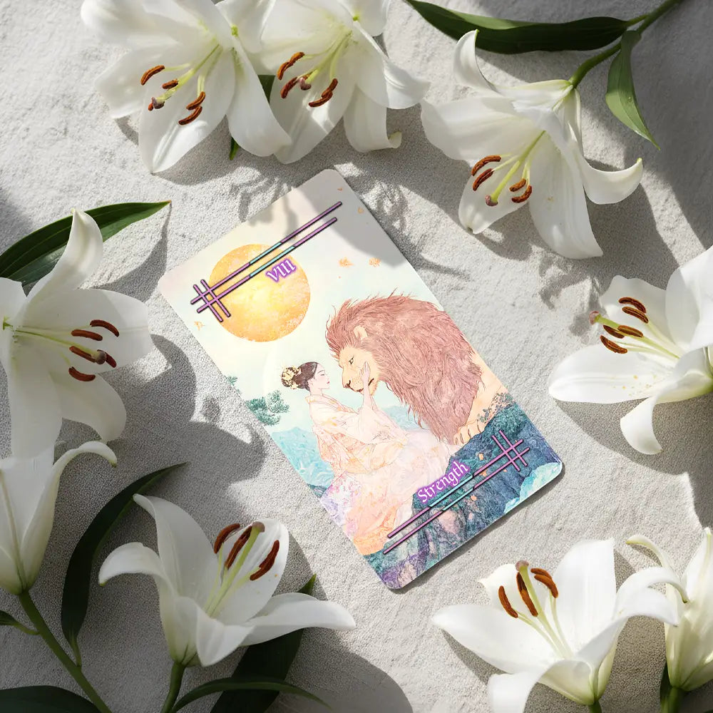 Tabi no Kokoro (Tarot Rider–Waite, 78 Cards, Black EDGE, Matte Finish, Pink Metallic Foil)
