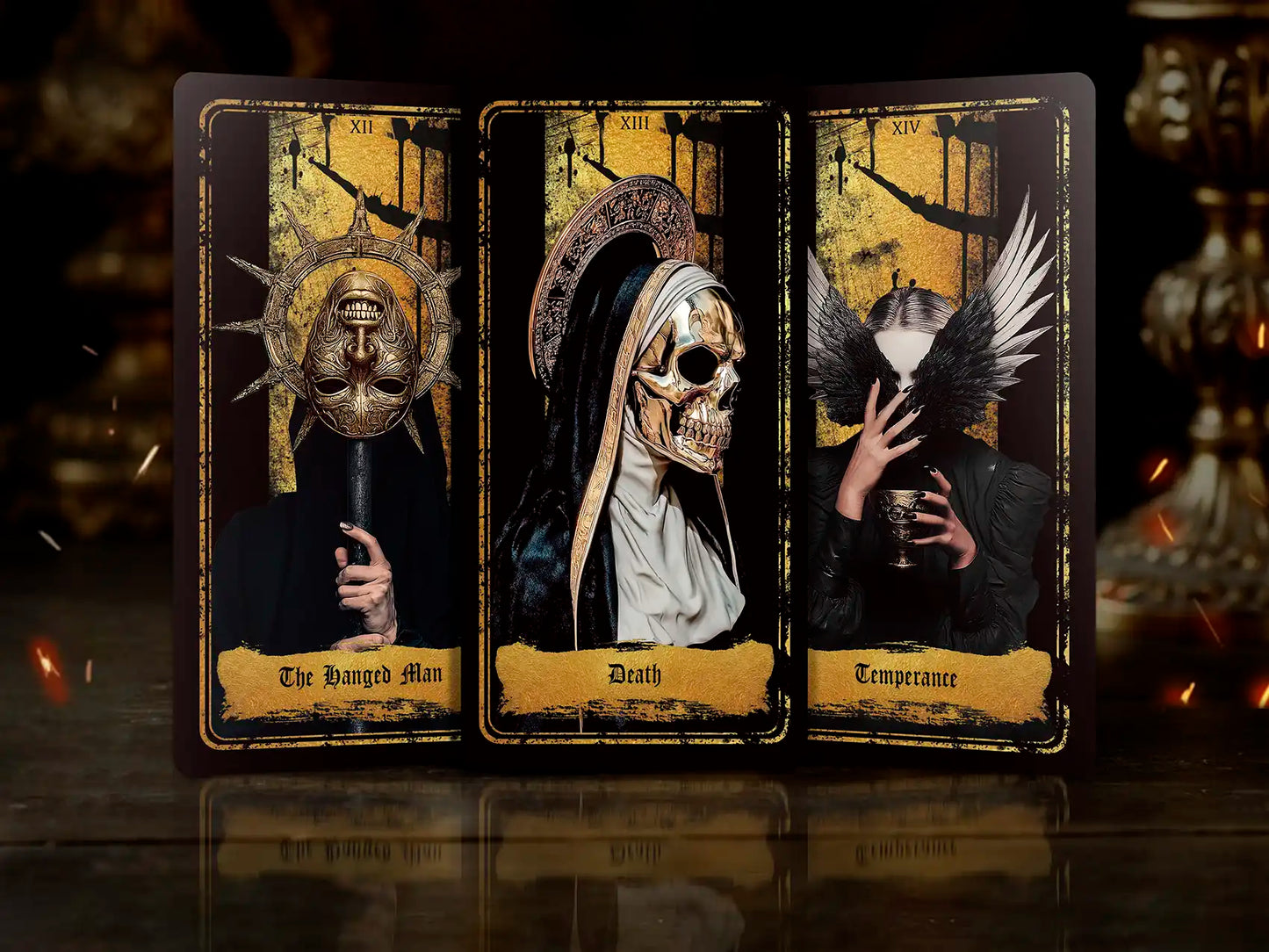 Persona Obscura (Tarot Rider–Waite, 78 Cards, Velvet & Gold Finish, Gilded Edges, Anti‑Scratch Cardstock)