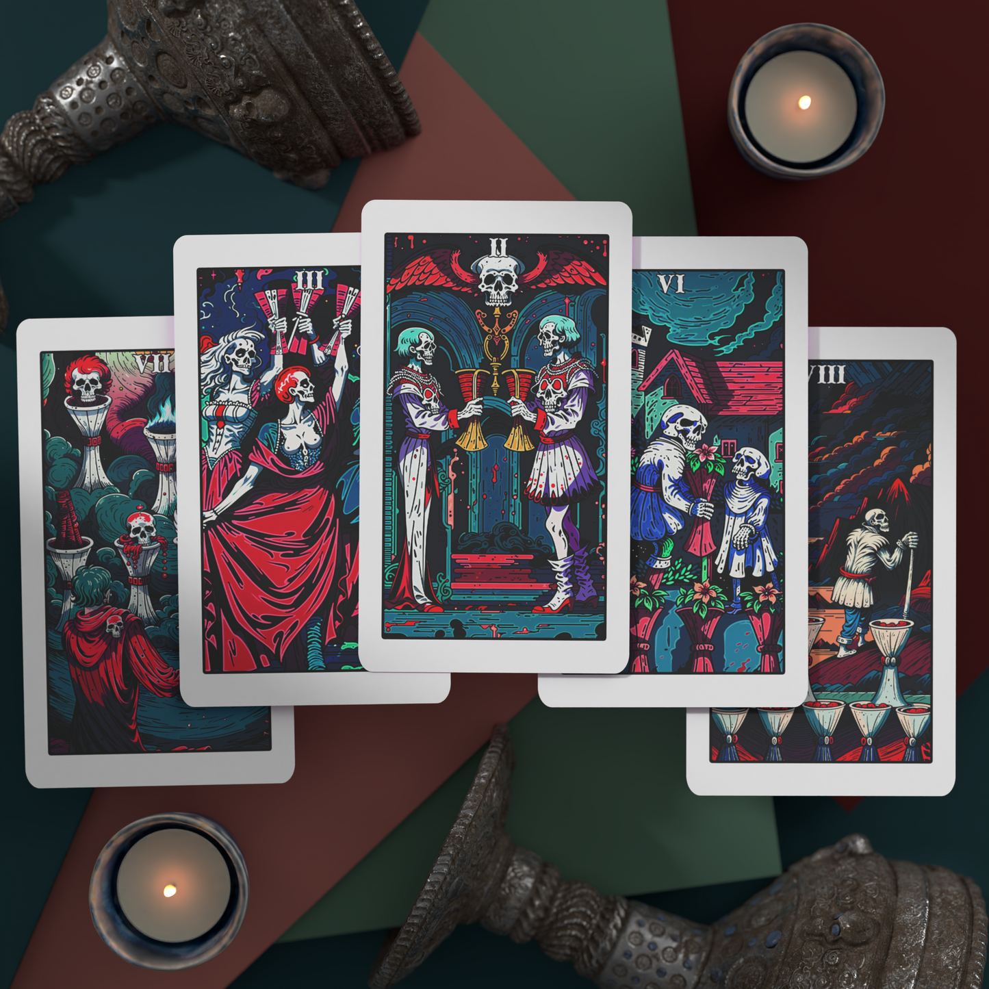 Necropolis Tarot – A Gothic Surrealist Tarot Deck (78 Cards, Matte Finish, Guidebook)