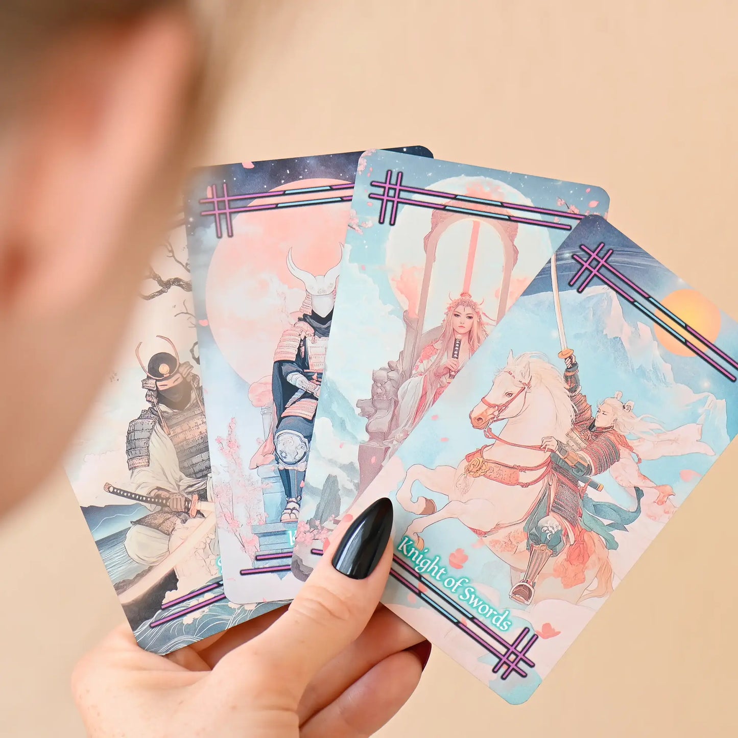 Tabi no kokoro Tarot Cards Swords arcana in hand