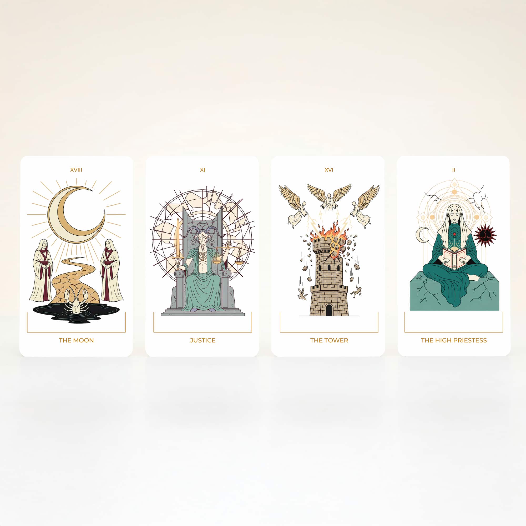 Seraphim Tarot (Tarot Rider–Waite, 78 Cards, 350gsm Linen, Silver Gilded Edges, Printed Guidebook)