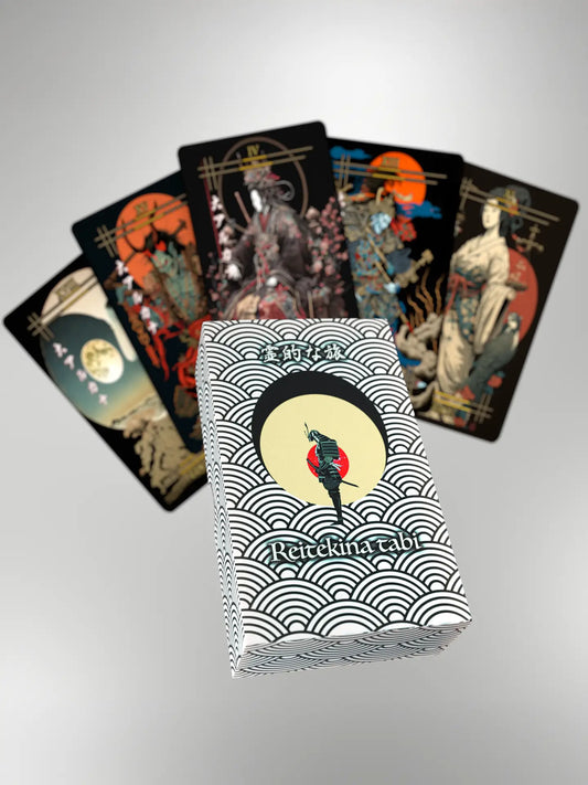 Reitekina Tabi (Tarot Rider–Waite, 78 Cards, Gold foil, Matte Finish, German Black Core Stock)