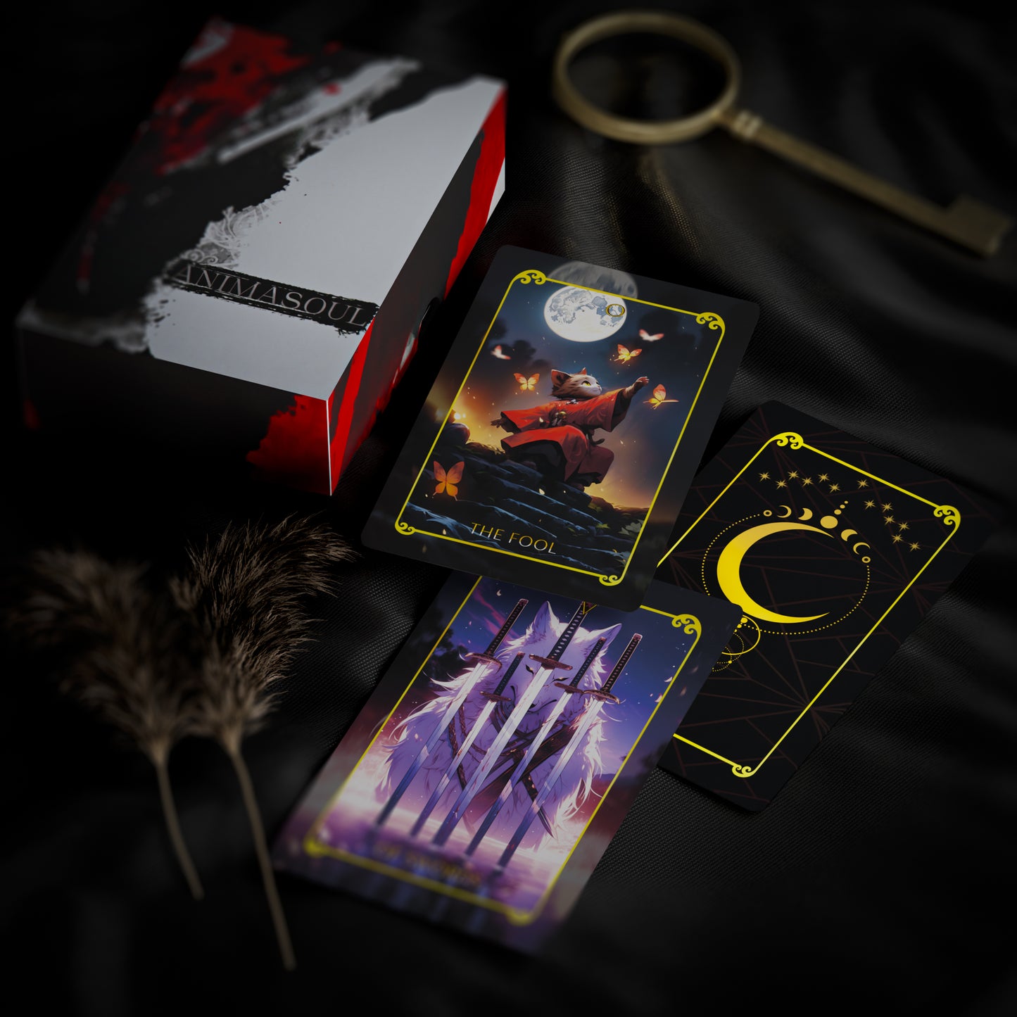 Gold Tarot Deck - ANIMASOUL + QR Guidebook