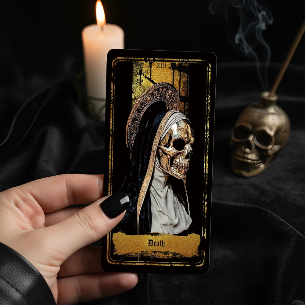 Persona Obscura (Tarot Rider–Waite, 78 Cards, Velvet & Gold Finish, Gilded Edges, Anti‑Scratch Cardstock)