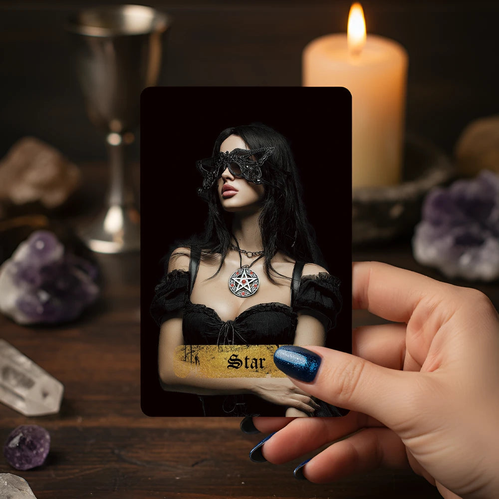 Persona Obscura Lenormand (36 Cards, Velvet & Gold Finish, Poker Size, 350gsm Linen)