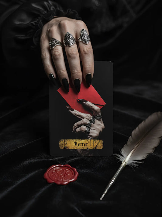 Persona Obscura Lenormand (36 Cards, Velvet & Gold Finish, Poker Size, 350gsm Linen)