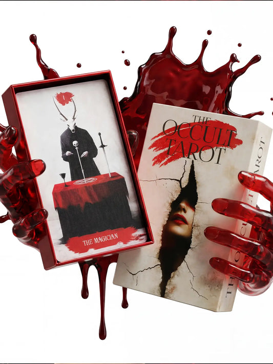 Arcana Obscura (Tarot Rider–Waite, 81 Cards, Red Metallic Foil, Red Laser EDGE, Linen Finish)