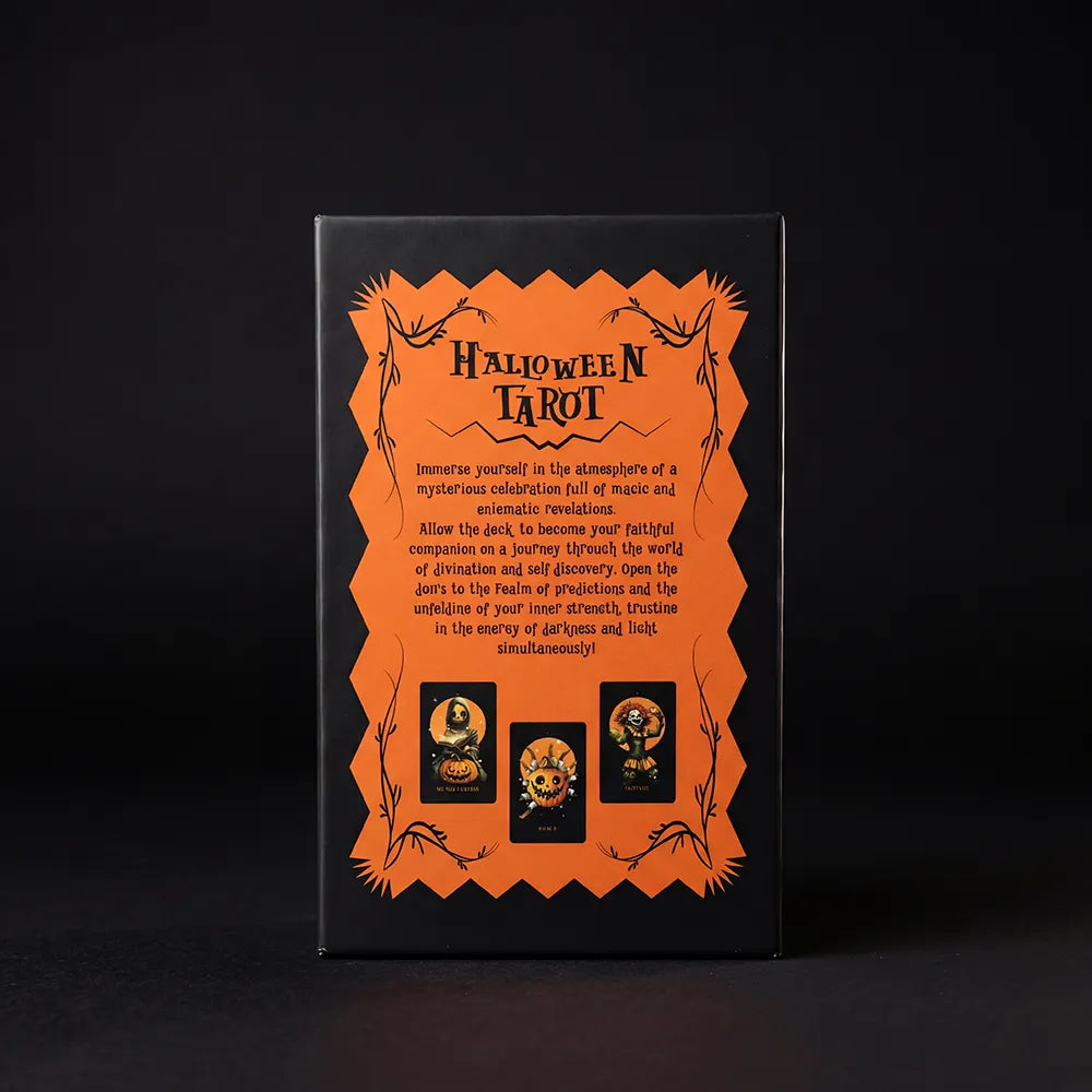 The Halloween Tarot (Tarot Rider–Waite, 78 Cards, Gloss Linen Stock, Pumpkin Gilded Edges, Orange Foil Box)