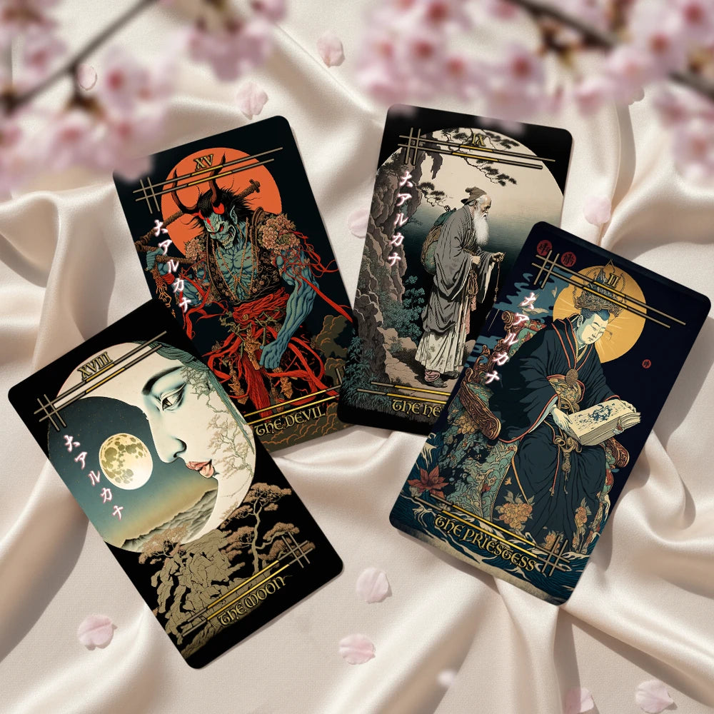 Reitekina Tabi (Tarot Rider–Waite, 78 Cards, Gold foil, Matte Finish, German Black Core Stock)