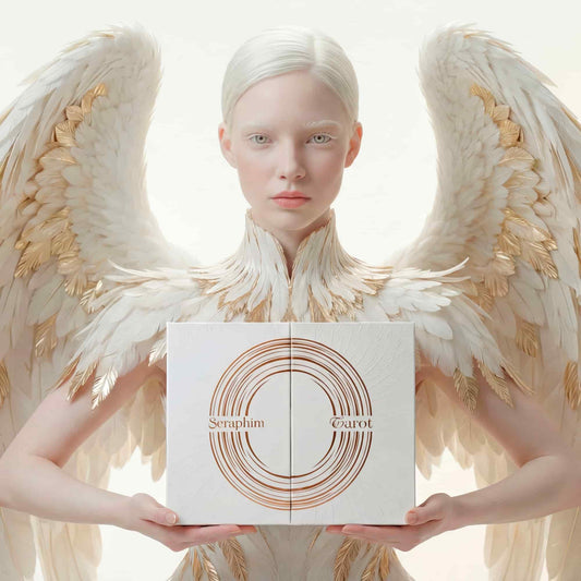 Seraphim Tarot (Tarot Rider–Waite, 78 Cards, 350gsm Linen, Silver Gilded Edges, Printed Guidebook)