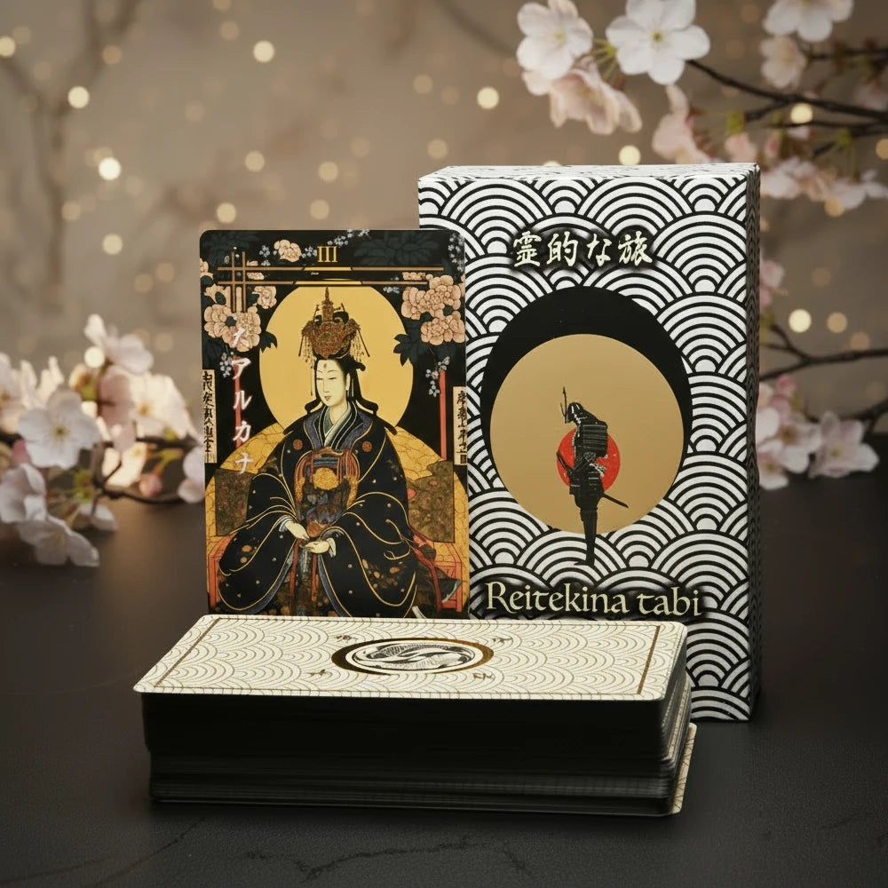 Reitekina Tabi (Tarot Rider–Waite, 78 Cards, Gold foil, Matte Finish, German Black Core Stock)