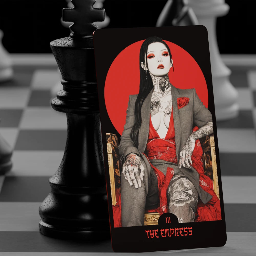 Yakuza (Tarot Rider–Waite, 81 Cards, Matte-Finish, Matte Red Edge, Anti‑Scratch Cardstock)