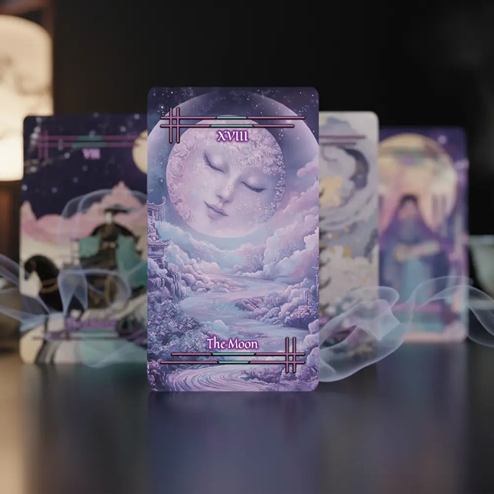 Tabi no Kokoro (Tarot Rider–Waite, 78 Cards, Black EDGE, Matte Finish, Pink Metallic Foil)