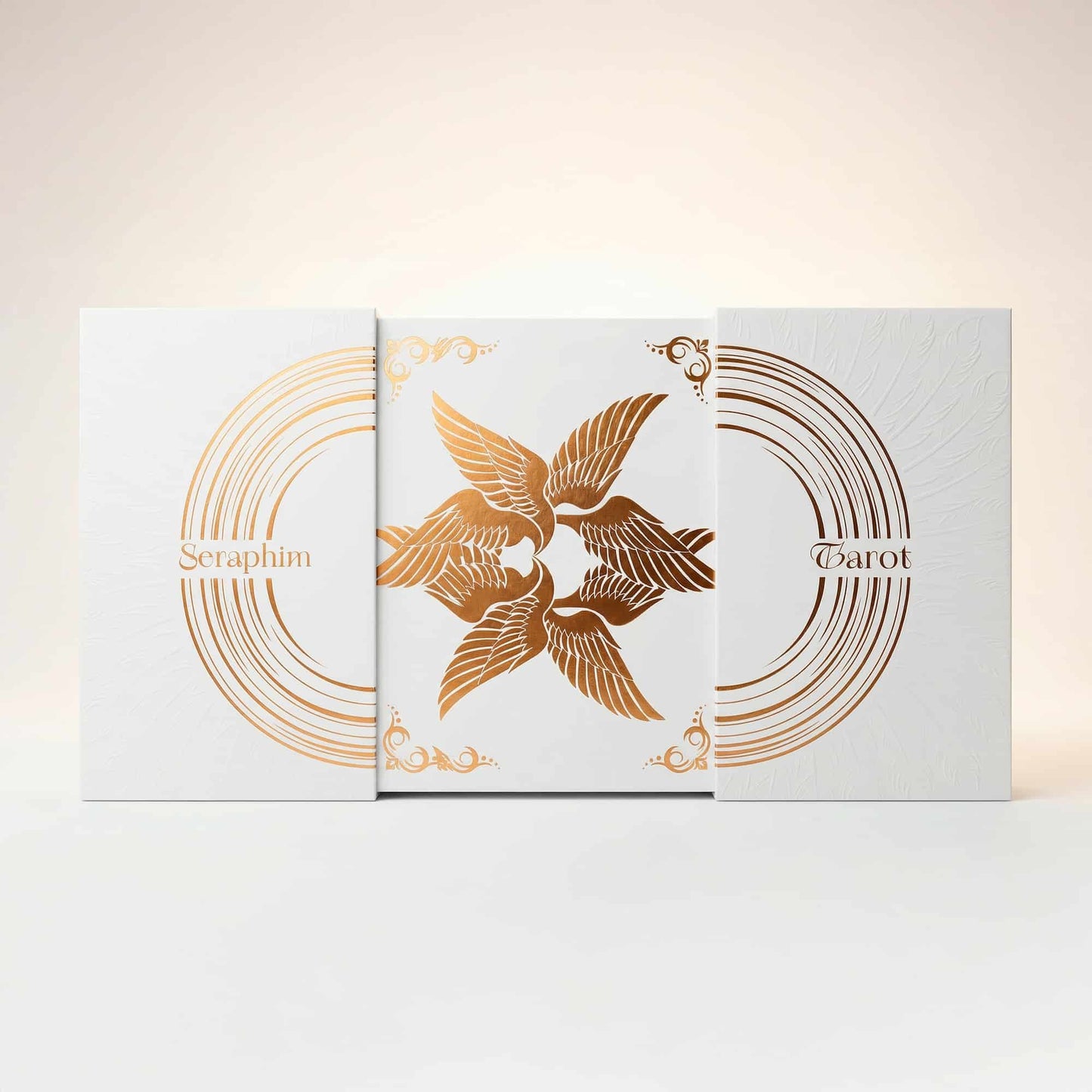 Seraphim Tarot (Tarot Rider–Waite, 78 Cards, 350gsm Linen, Silver Gilded Edges, Printed Guidebook)