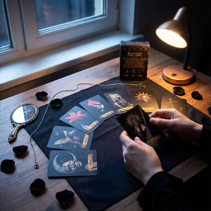 Persona Obscura (36 Cards, Lenormand System, 350gsm Linen, Matte Box, Poker Size, Digital Guidebook)