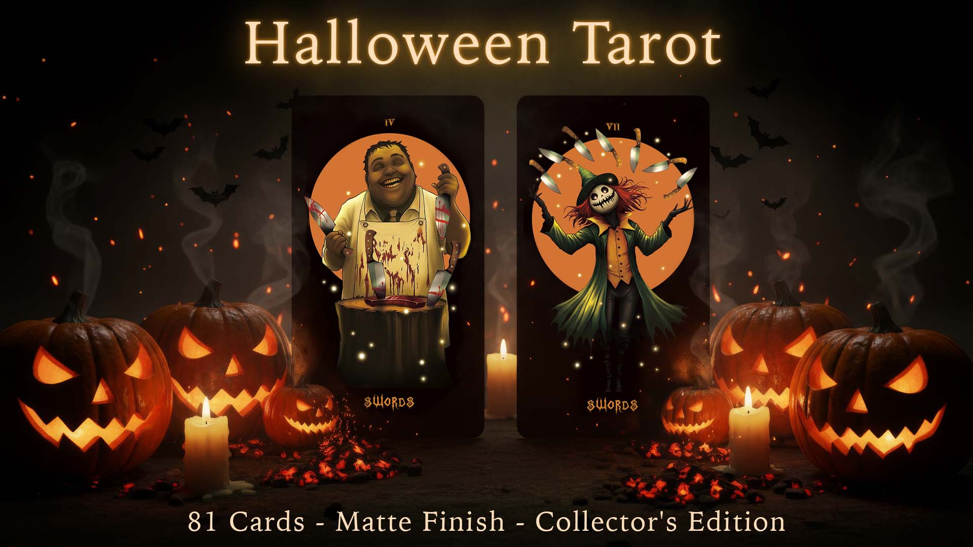 Load video: Step into a world where fear meets fun and shadows come alive.Our newest 81-card limited-edition deck captures the true spirit of Halloween — mysterious, playful, and hauntingly beautiful.✨ Available exclusively on Kickstarter with special Early-Bird offers and collector rewards you won’t find anywhere else.🕯️ Join the campaign and claim your deck before it disappears into the night.