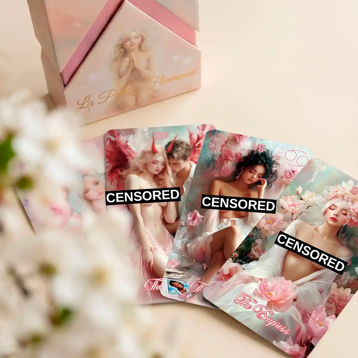 La Petite Flamme (Tarot-Manara, 81 Cards, 350gsm Linen, Pink Gilded Edges, Collector’s Box, Guidebook)
