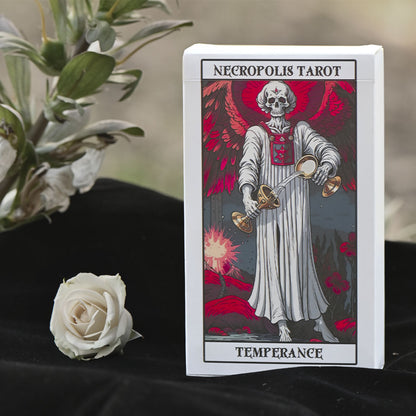 Necropolis Tarot – A Gothic Surrealist Tarot Deck (78 Cards, Matte Finish, Guidebook)