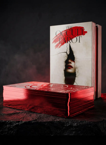 Arcana Obscura (Tarot Rider–Waite, 81 Cards, 350gsm Linen Stock, Red Laser Gilded Edges )