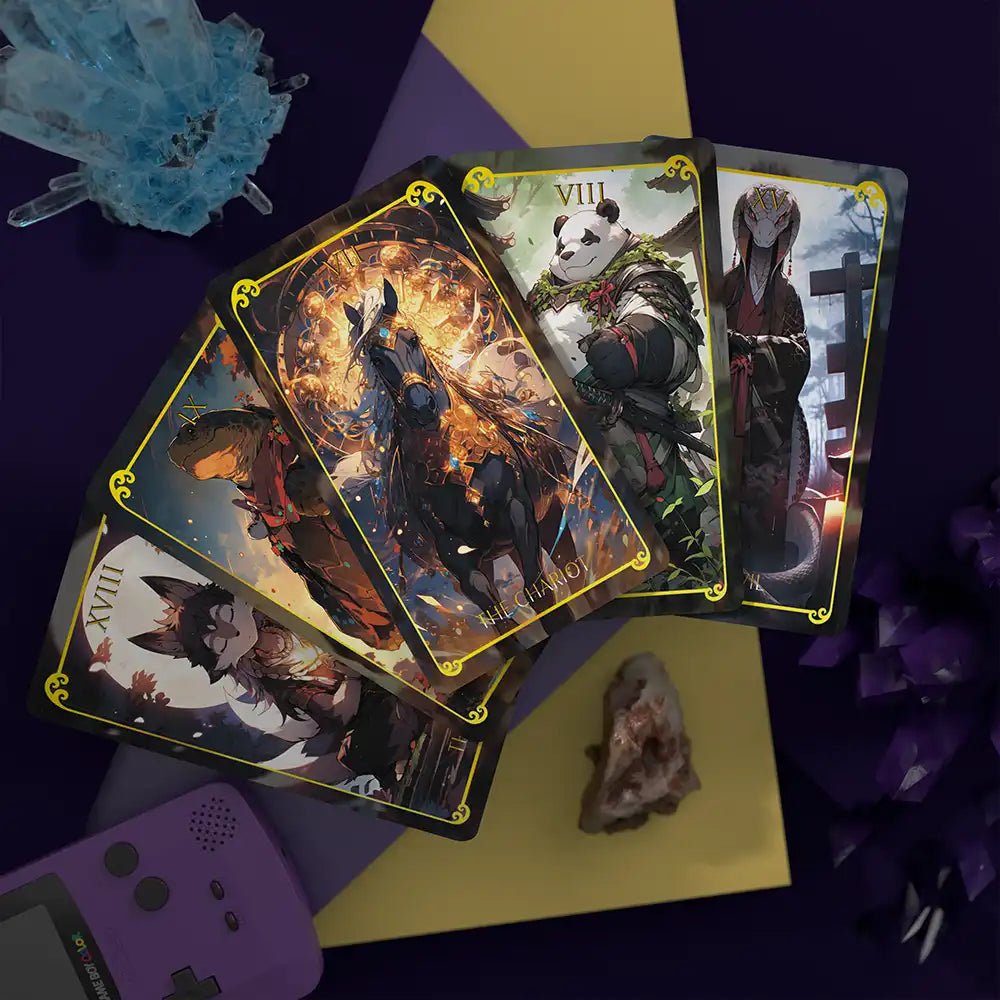 AnimaSoul (Oracle, 78 cards, Linen Finish, Gold Foil Stamping, Gold EDGE, QR - Guide) - ManeoShop
