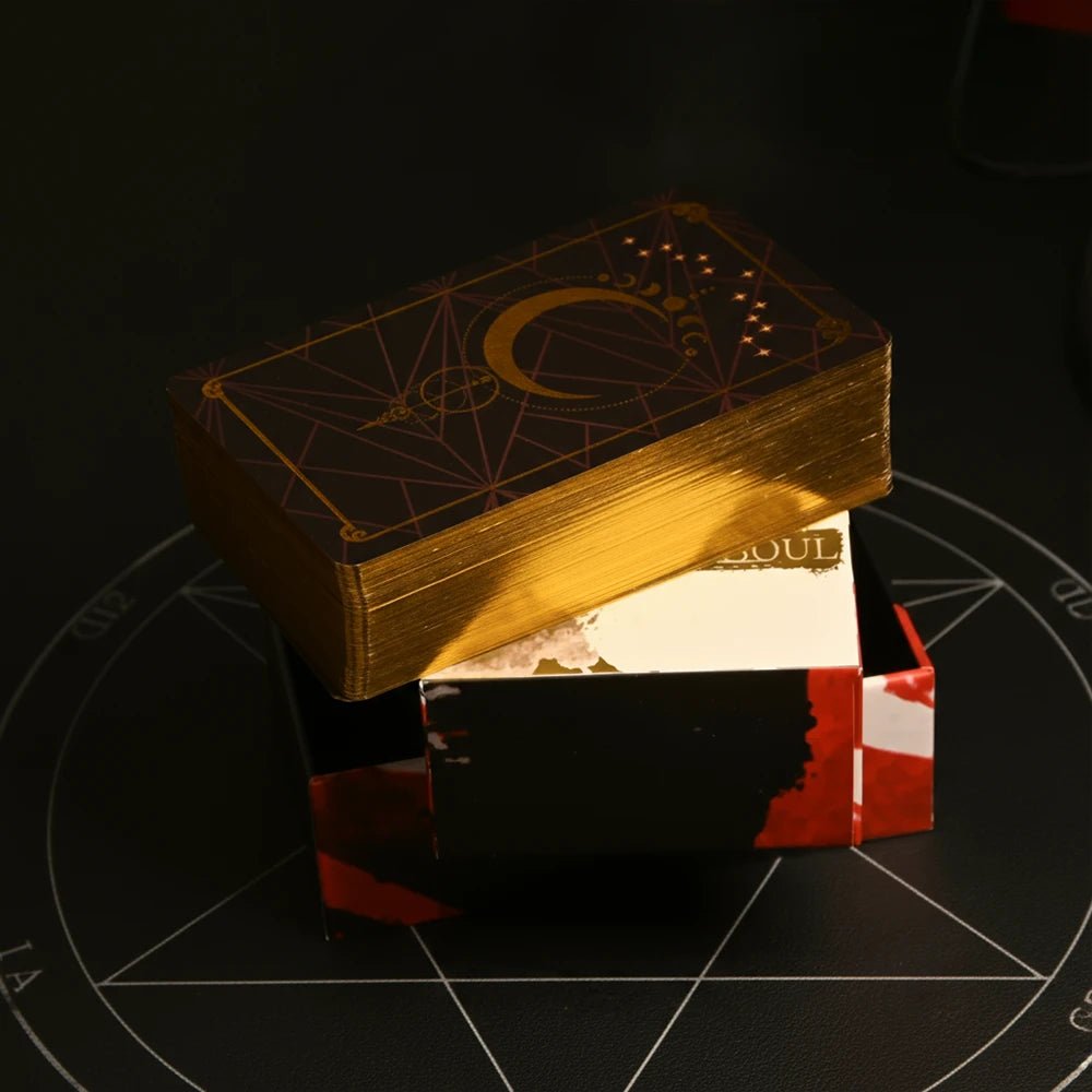 AnimaSoul (Oracle, 78 cards, Linen Finish, Gold Foil Stamping, Gold EDGE, QR - Guide) - ManeoShop
