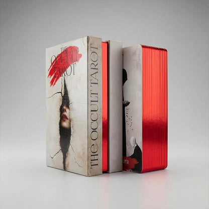 Arcana Obscura (Tarot Rider–Waite, 81 Cards, 350gsm Linen Stock, Red Laser Gilded Edges ) - ManeoShop