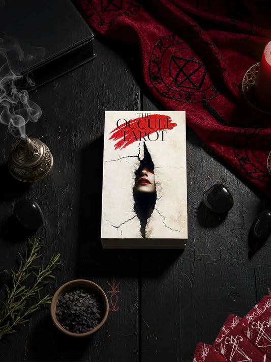 Arcana Obscura (Tarot Rider–Waite, 81 Cards, 350gsm Linen Stock, Red Laser Gilded Edges ) - ManeoShop