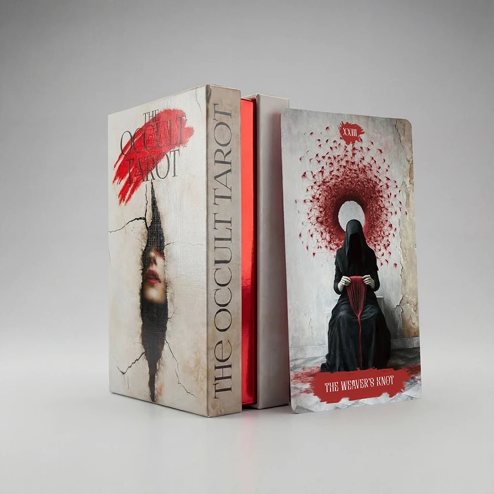 Arcana Obscura (Tarot Rider–Waite, 81 Cards, 350gsm Linen Stock, Red Laser Gilded Edges ) - ManeoShop