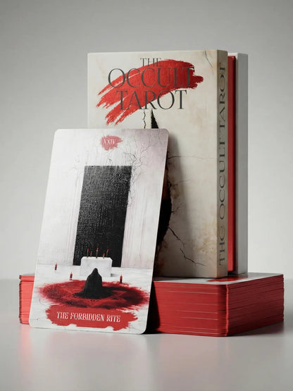 Arcana Obscura (Tarot Rider–Waite, 81 Cards, 350gsm Linen Stock, Red Laser Gilded Edges ) - ManeoShop