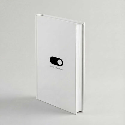 Inner Reflection tarot reading journal, white hardcover with minimalist logo, 96 pages