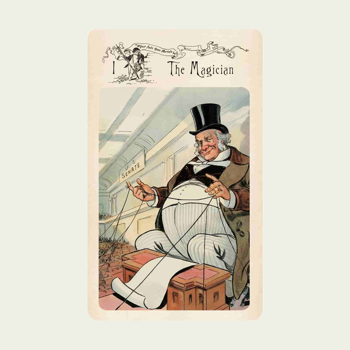 The same illustration on a finished Vestige card
