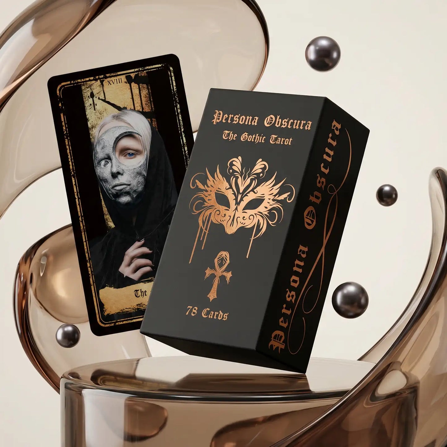 Persona Obscura (Tarot Rider–Waite, 78 Cards, 400gsm, Gilded Edges, Printed Guidebook)