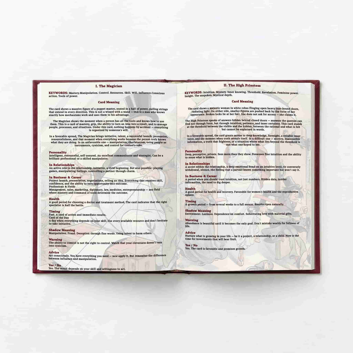 Pages from the Vestige guidebook