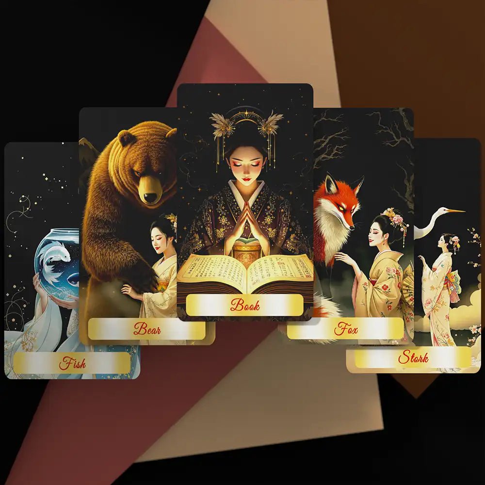 Geisha no Tamashii Tabi (36 Cards, Lenormand System, 350gsm Linen, Matte Box, Digital Guidebook) - ManeoShop