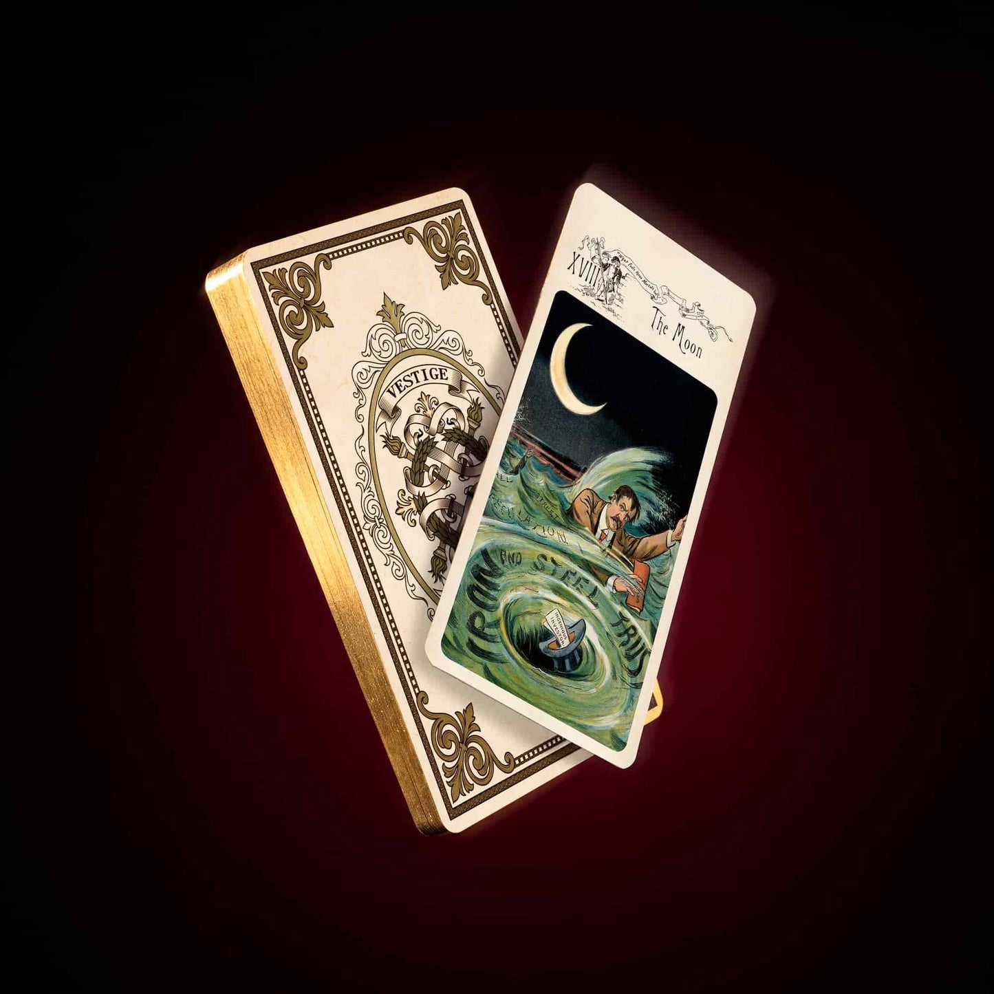 Vestige (Tarot, 78 Cards, NO AI, 350gsm Gloss Linen, Gold Gilded Edges)