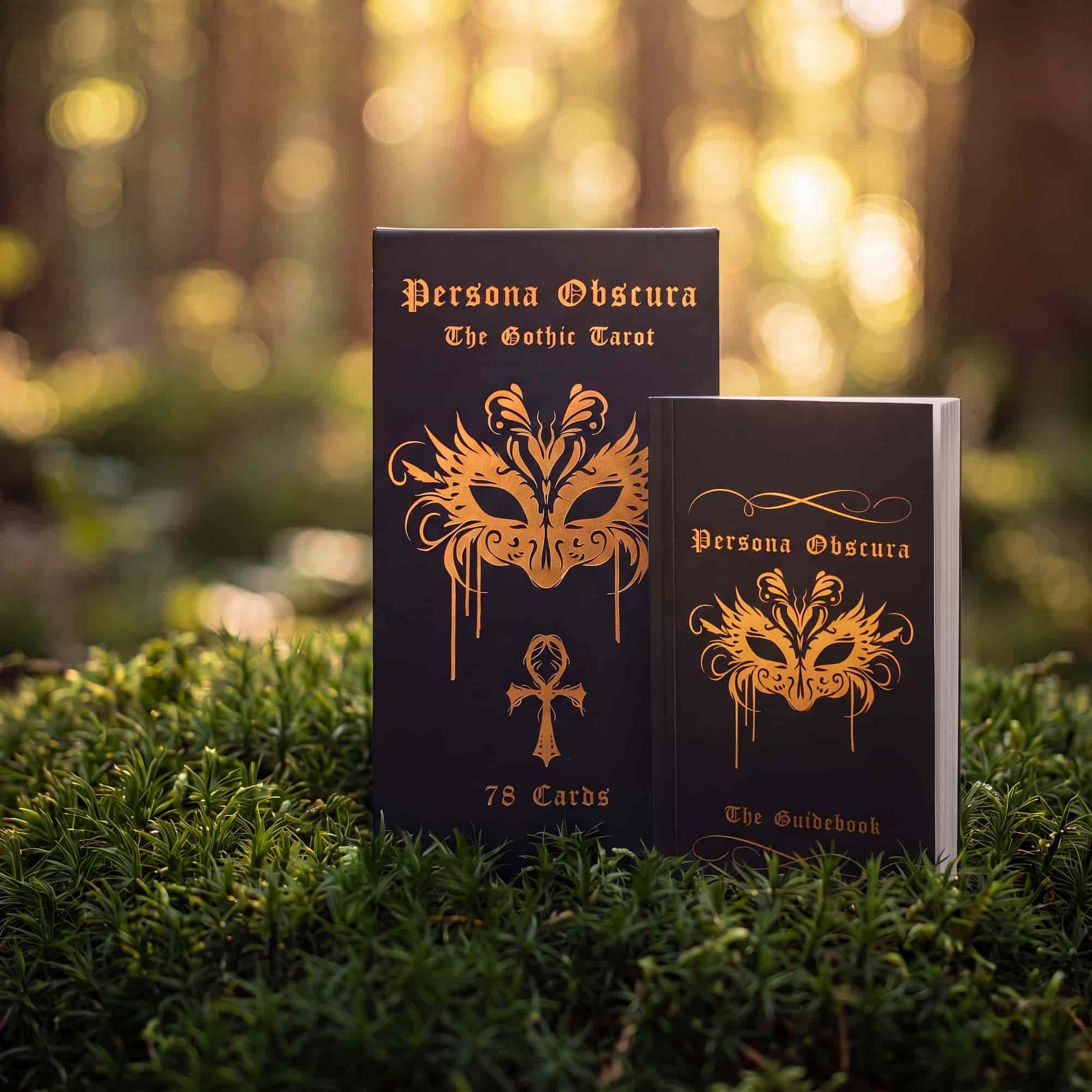 Persona Obscura (Tarot Rider–Waite, 78 Cards, 400gsm, Gilded Edges, Printed Guidebook)