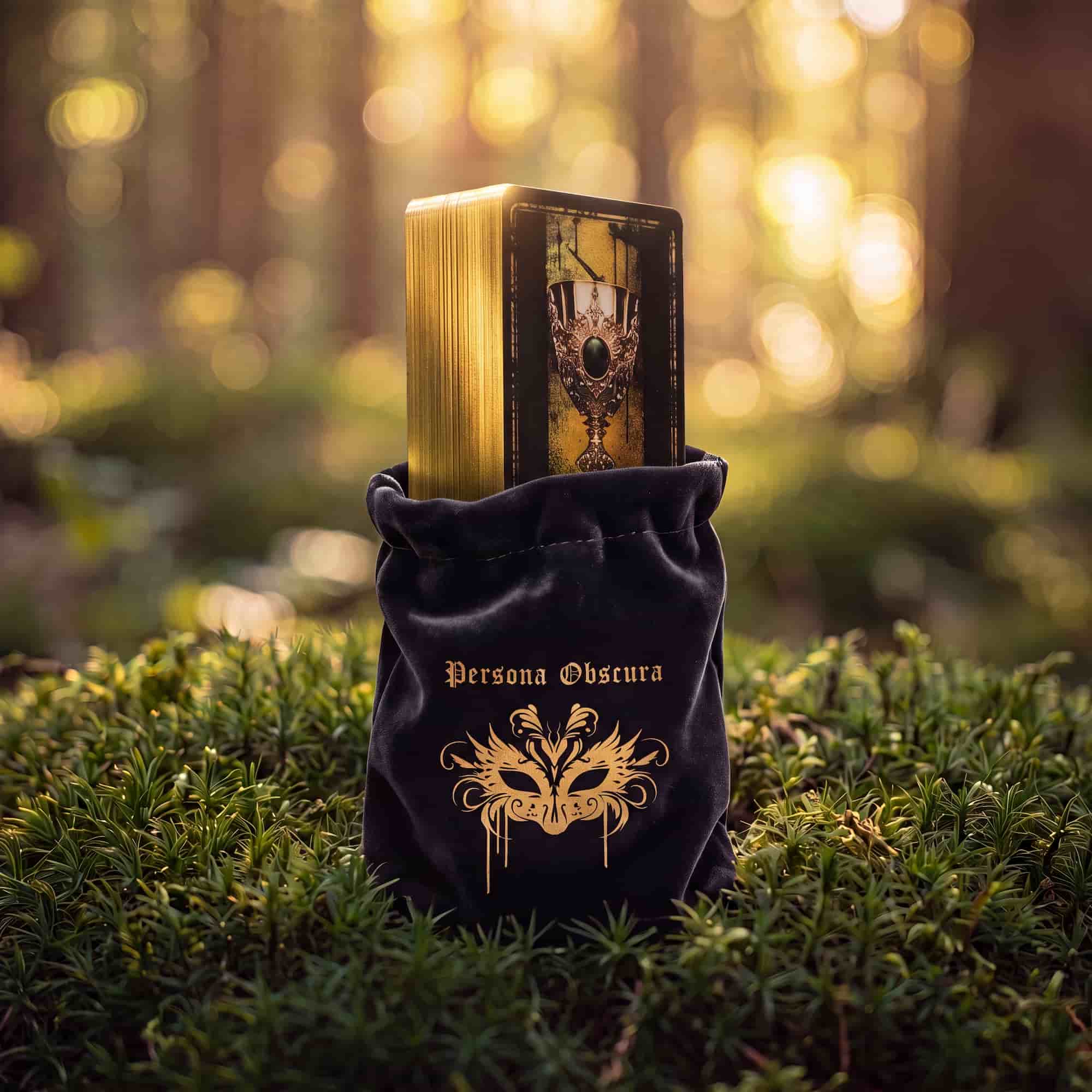 Persona Obscura (Tarot Rider–Waite, 78 Cards, 400gsm, Gilded Edges, Printed Guidebook)