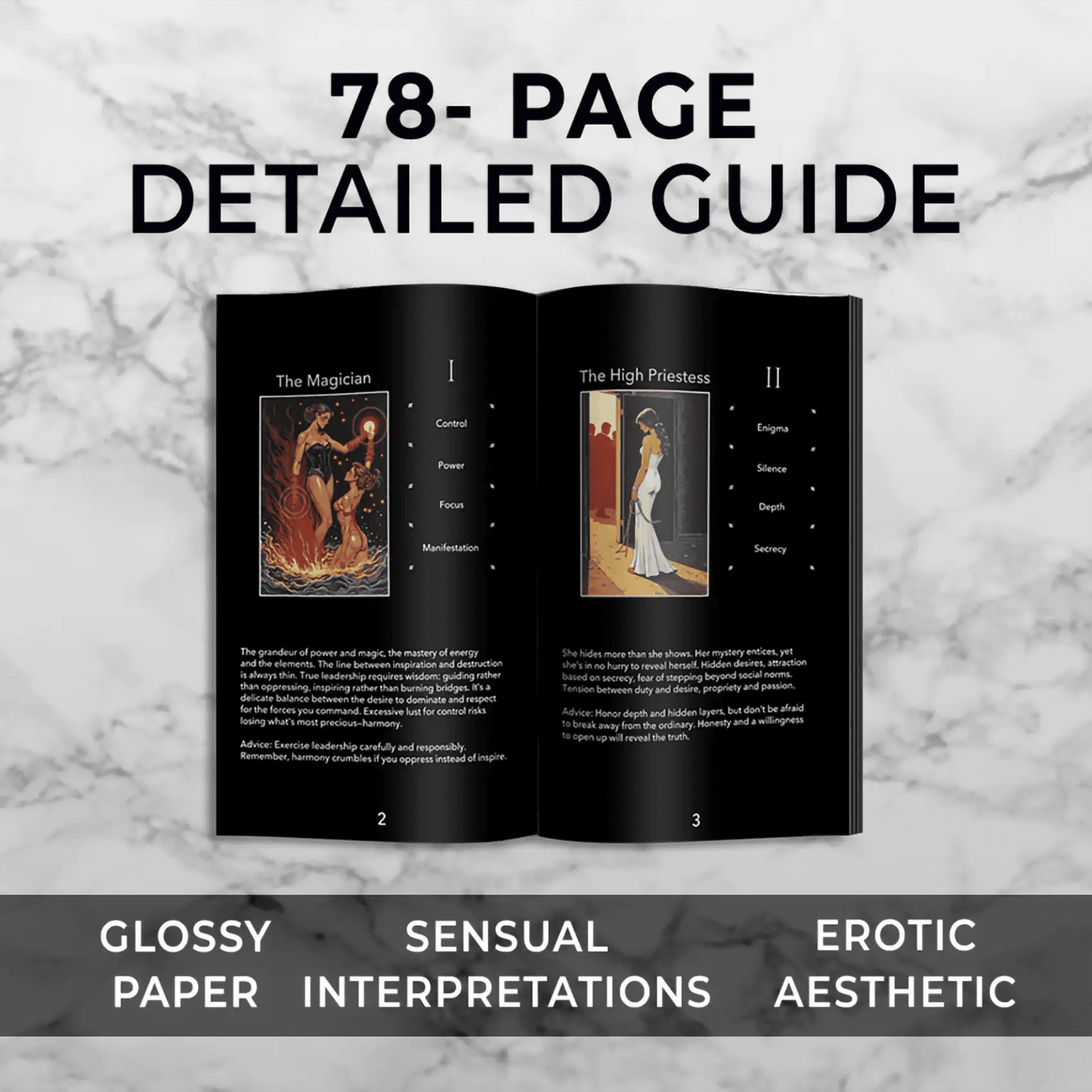 Les Fantaisie d’Amour (Tarot - Manara, 78 cards, Gold Metallic Foil, Black EDGE, Linen Finish) - ManeoShop