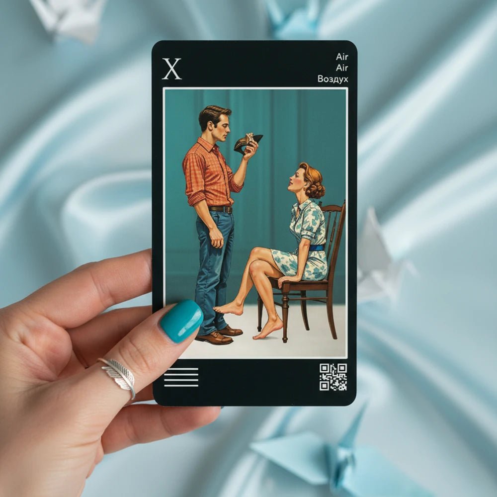 Les Fantaisie d’Amour (Tarot - Manara, 78 cards, Gold Metallic Foil, Black EDGE, Linen Finish) - ManeoShop