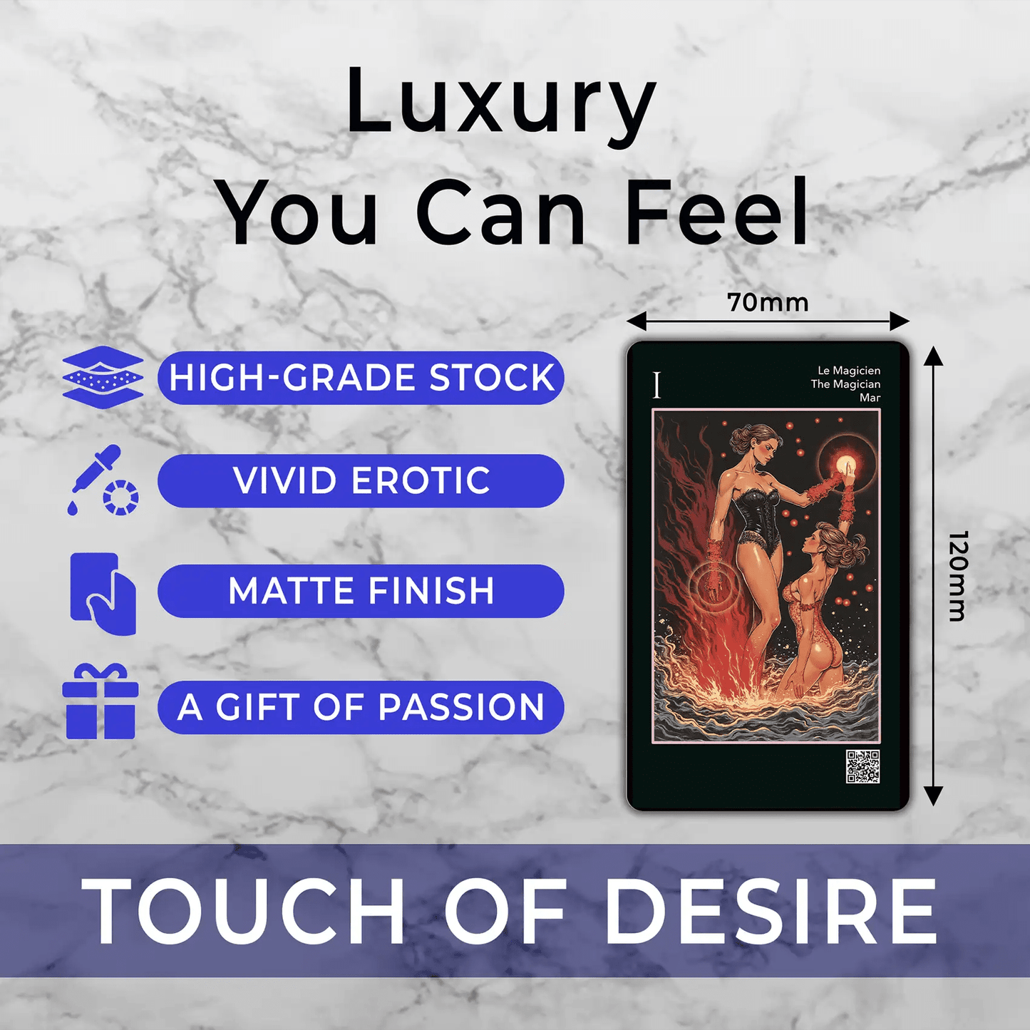 Les Fantaisie d’Amour (Tarot - Manara, 78 cards, Gold Metallic Foil, Black EDGE, Linen Finish) - ManeoShop