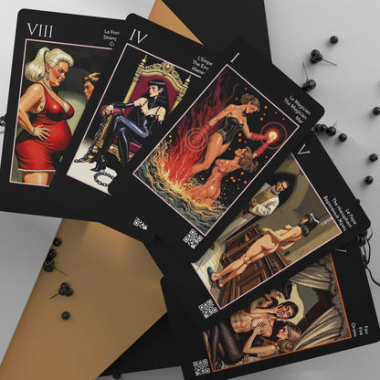 Les Fantaisie d’Amour (Tarot - Manara, 78 cards, Gold Metallic Foil, Black EDGE, Linen Finish) - ManeoShop