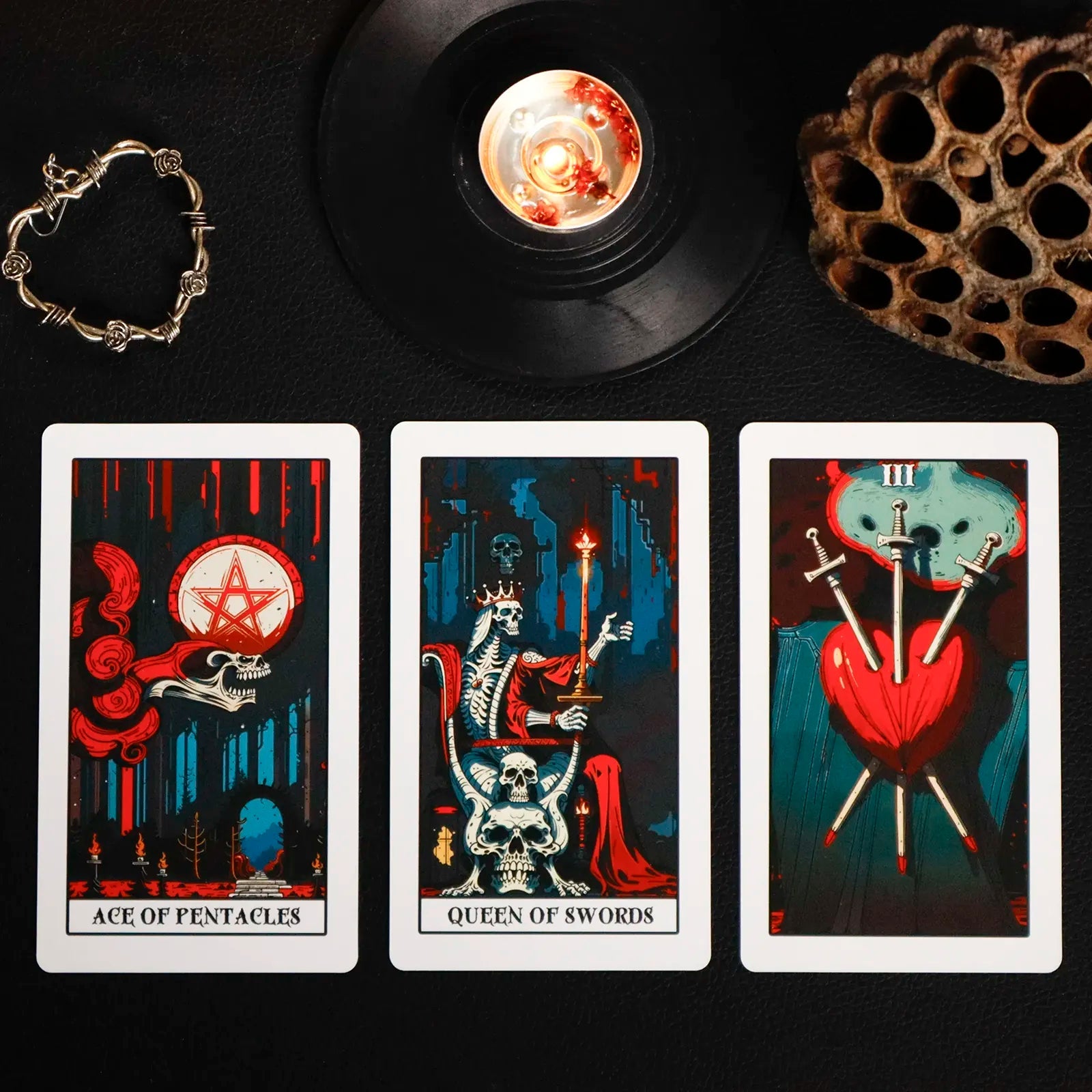 Necropolis (Tarot Rider–Waite, 78 cards, Matte Finish, 350 GSM Art Paper) - ManeoShop