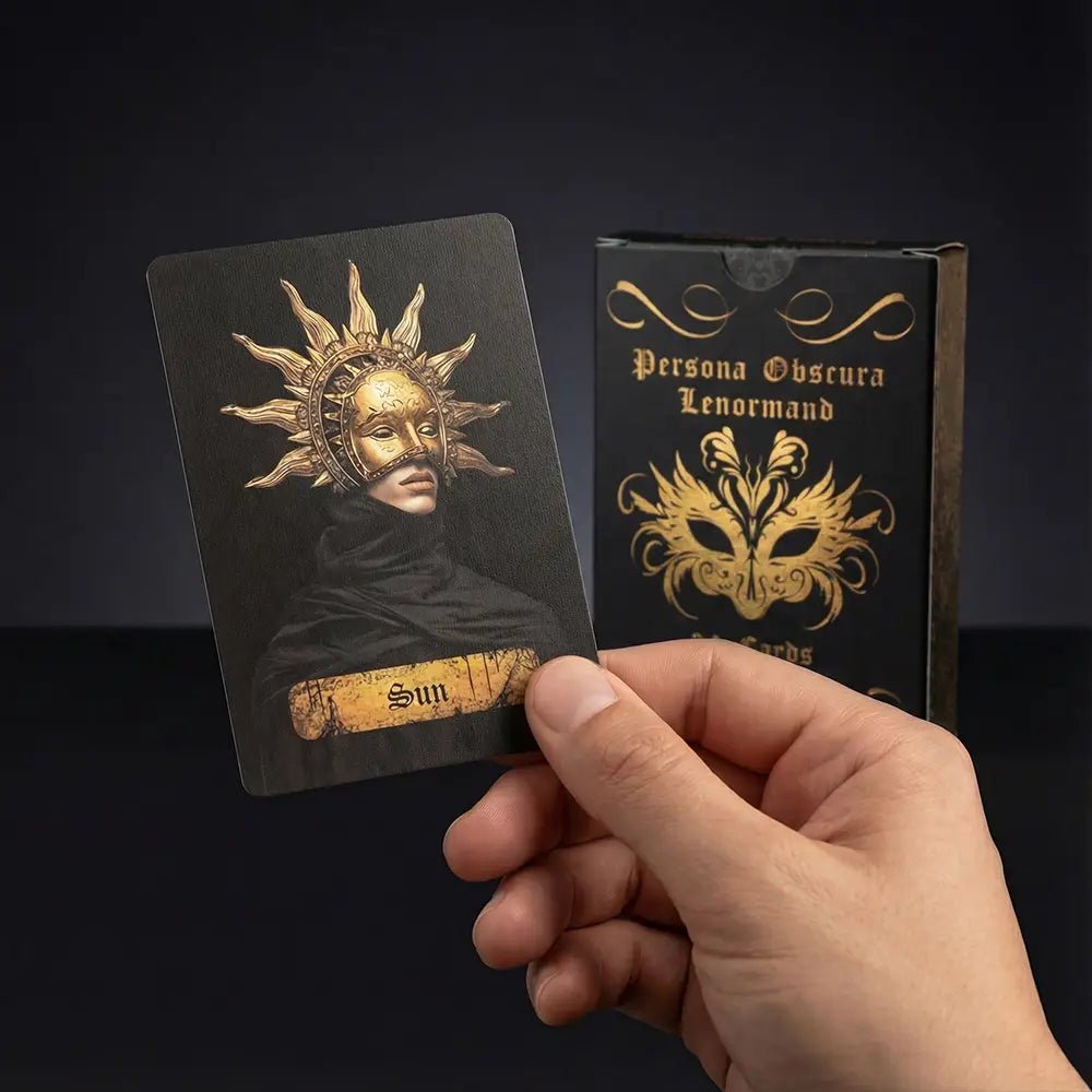 Persona Obscura (36 Cards, Lenormand System, 350gsm Linen, Matte Box, Poker Size, Digital Guidebook) - ManeoShop