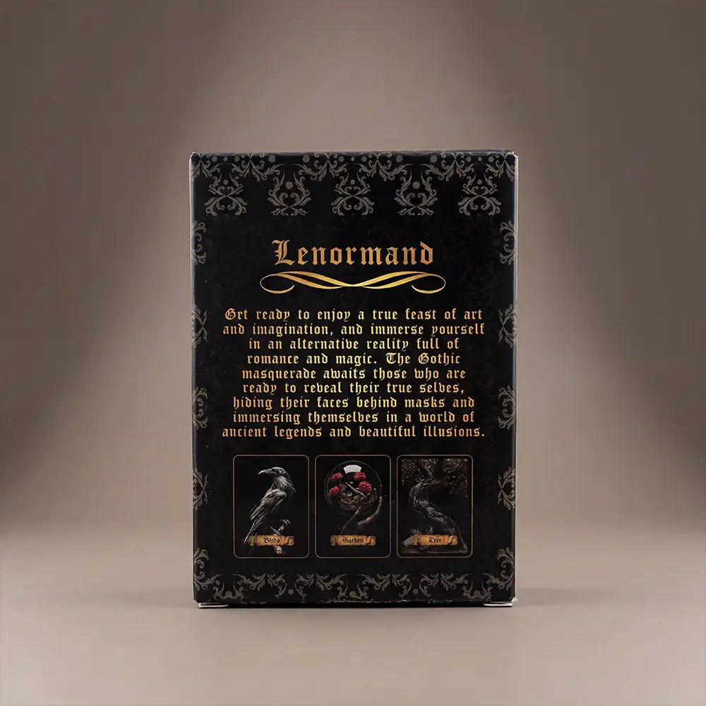 Persona Obscura Lenormand – 36 Cards, Poker Size, Velvet & Gold