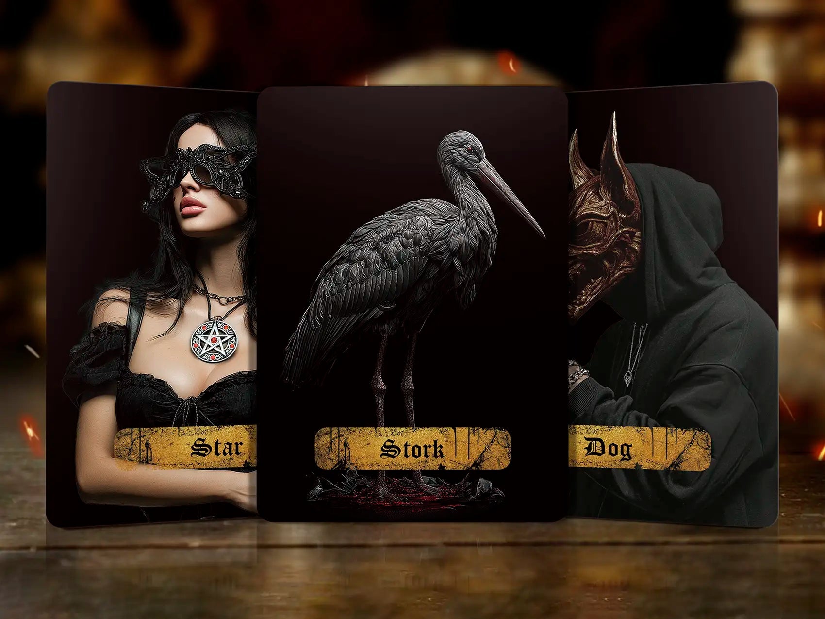 Persona Obscura Lenormand – 36 Cards, Poker Size, Velvet & Gold