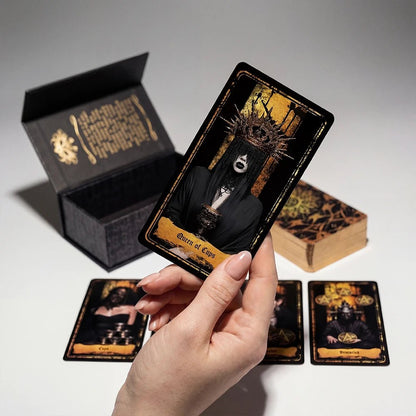 Persona Obscura (Tarot Rider–Waite, 78 Cards, 400gsm Anti - Scratch, Gilded Edges, Printed Guidebook) - ManeoShop