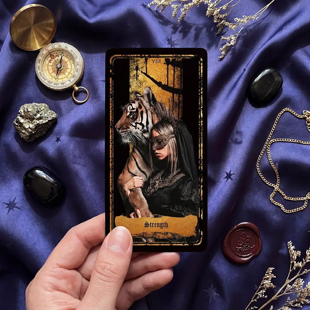 Persona Obscura (Tarot Rider–Waite, 78 Cards, 400gsm Anti - Scratch, Gilded Edges, Printed Guidebook) - ManeoShop